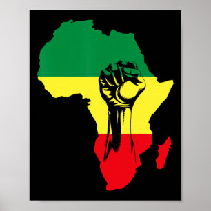 Poster Carte Africaine Première Histoire des Noirs Amérin