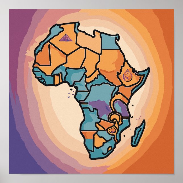 Poster Carte Afrique (Devant)