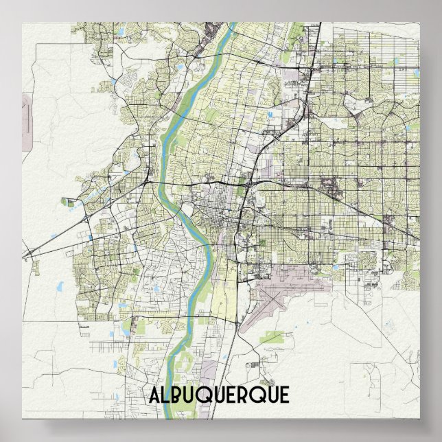 Poster Carte Albuquerque (Devant)