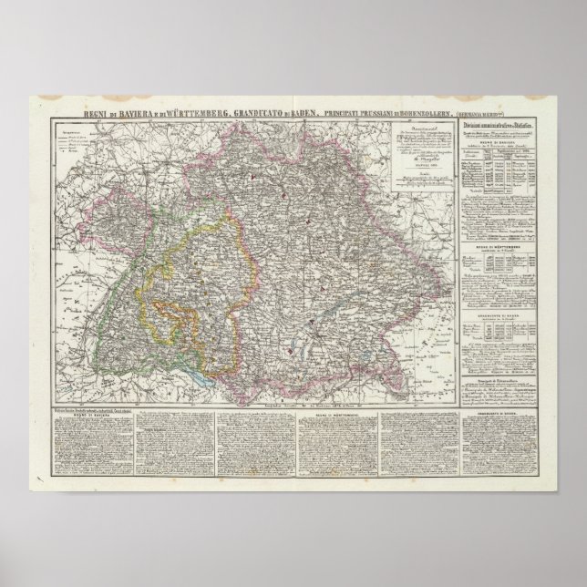 Poster Carte Allemagne (Devant)