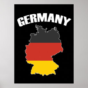 Poster Carte Allemagne - Drapeau allemand - Deutschland T