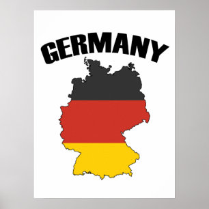 Poster Carte Allemagne - Drapeau allemand - Deutschland T