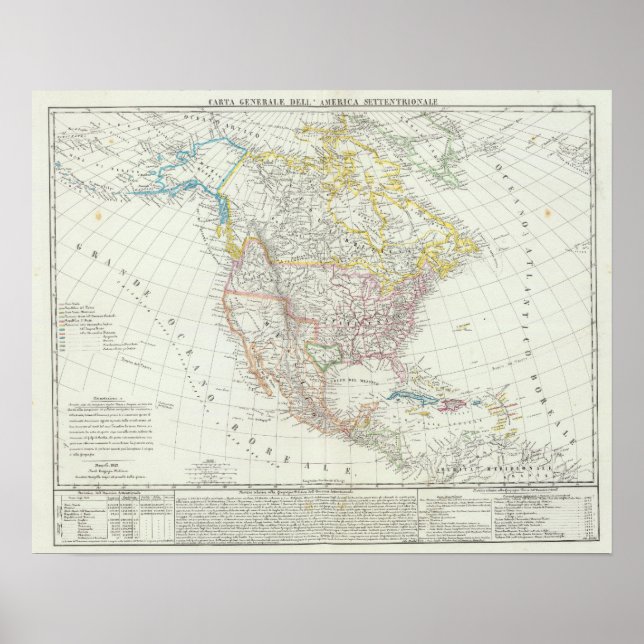Poster Carte Amérique du Nord (Devant)