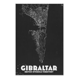 Poster Carte ancienne de Gibraltar