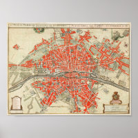 Carte ancienne de Paris France (1721–1774)