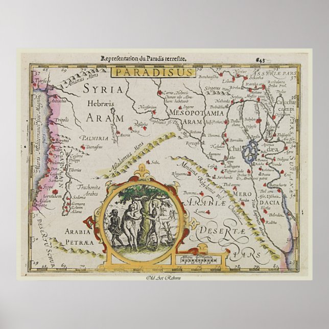 Poster Carte ancienne du "Paradis" (Devant)