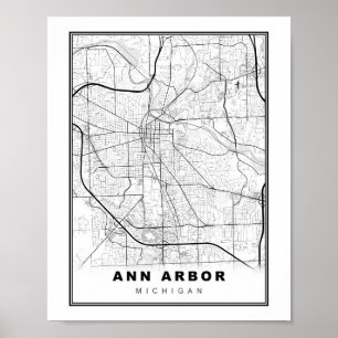 Poster Carte Ann Arbor