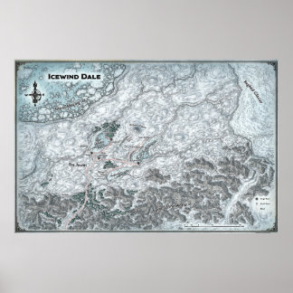 Poster Carte annotée de Icewind Dale