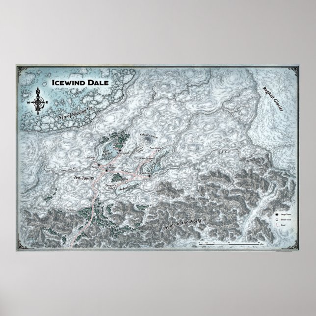 Poster Carte annotée de Icewind Dale (Devant)