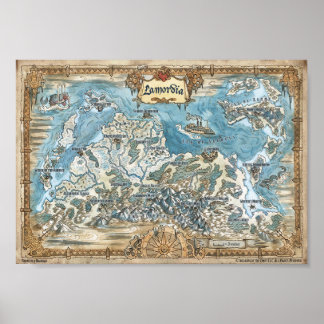 Poster Carte annotée de Lamordia