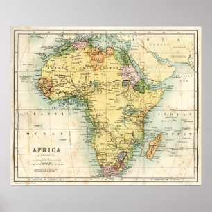 Poster Carte antique de l'Afrique