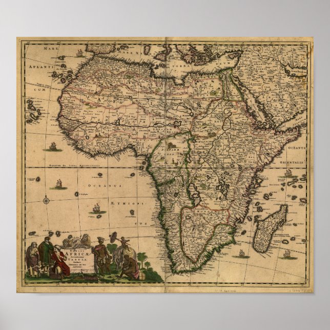 Poster Carte antique de l'Afrique 1680 par Frederick De W (Devant)