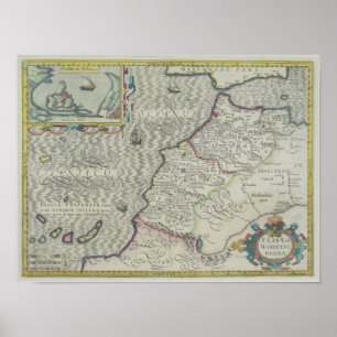 Poster Carte antique de l'Afrique de l'Ouest