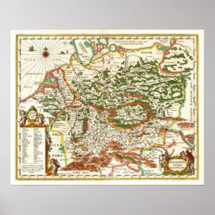 Poster Carte antique de l'Allemagne c. 1657