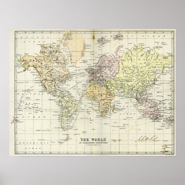 Poster Carte antique du monde (Devant)