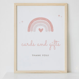 Poster Carte Arc-En-Ciel Aquarelle Et Symbole Cadeaux