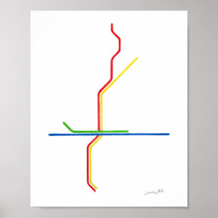 Poster Carte artistique de la MARTA d'Atlanta