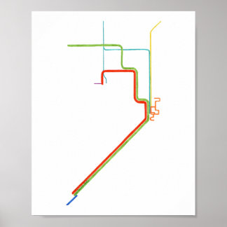Poster Carte artistique du métro de Miami