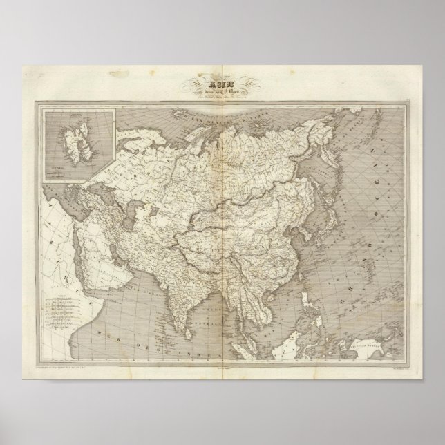 Poster Carte Asie (Devant)