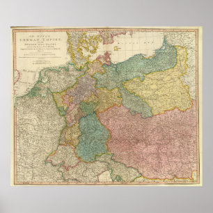 Poster Carte Atlas de l'Empire allemand