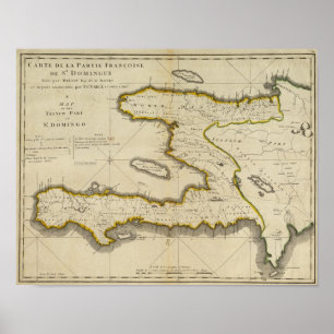 Poster Carte Atlas d'Haïti