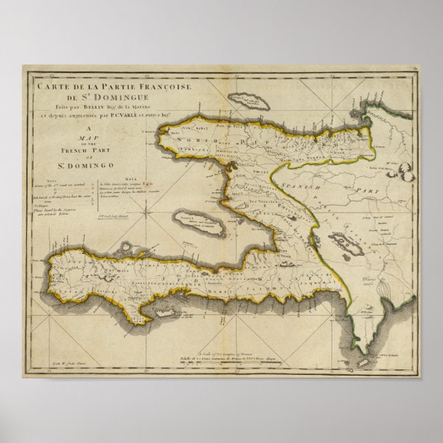 Poster Carte Atlas d'Haïti (Devant)