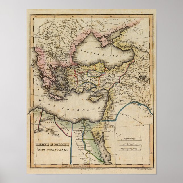 Poster Carte Atlas du Moyen-Orient (Devant)