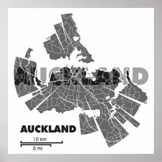 Poster Carte Auckland