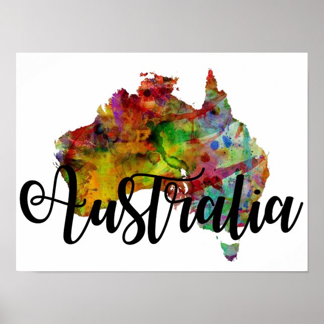 Poster Carte Australie (Devant)