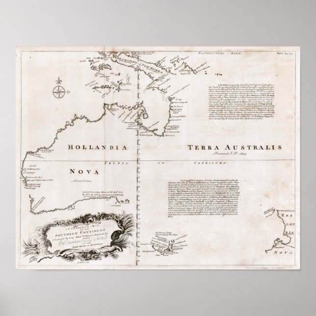 Poster Carte Australie 1744 (Devant)