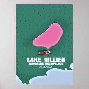 Poster Carte australienne du lac Hillier.