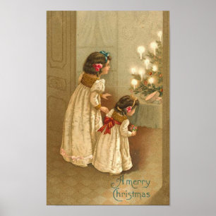 Poster Carte aux bougies lumineuses