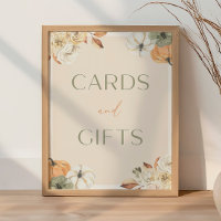Carte Baby shower citrouille et signe cadeau