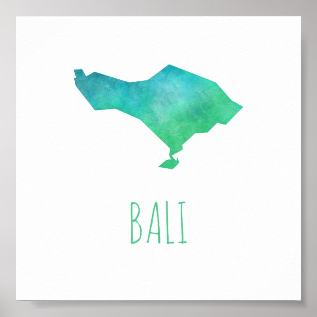 Poster Carte Bali (Devant)