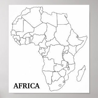 Poster Carte blanche de l'Afrique