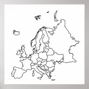 Poster Carte blanche de l'Europe