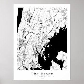 Poster Carte blanche moderne du Bronx New York City