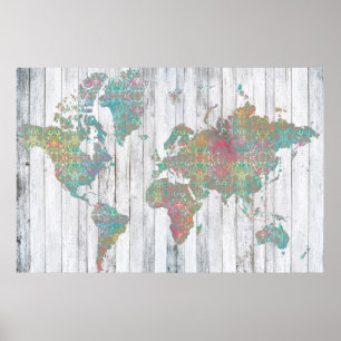 Poster Carte Boho II