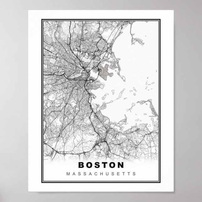 Poster Carte Boston (Devant)
