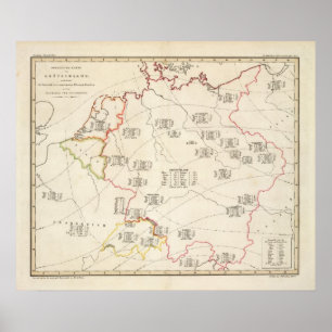 Poster Carte botanique de l'Allemagne