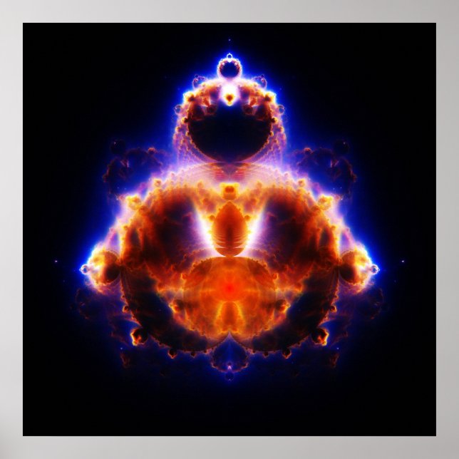 Poster Carte Bouddhabrot Mandelbrot Set Gautama Bouddha (Devant)