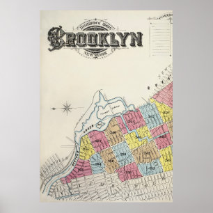 Poster Carte Brooklyn