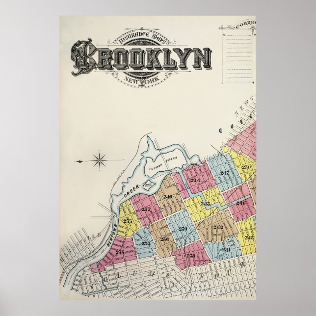 Poster Carte Brooklyn (Devant)