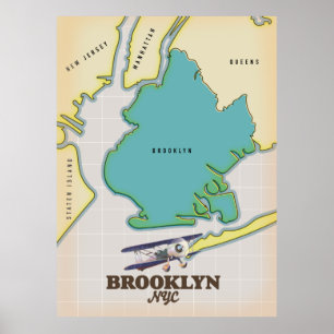Poster Carte Brooklyn New York