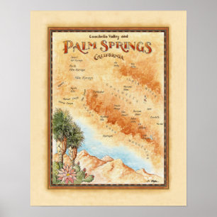 Poster Carte Ca Palm Springs