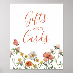 Poster Carte cadeau florale aquarelle Fleur sauvage