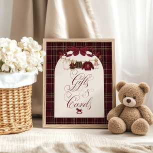 Poster Carte-cadeau Luxsary Teddy Baby Shower Fille à car