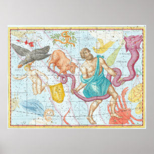 Poster Carte céleste de 1801
