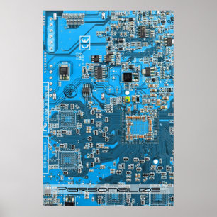 Poster Carte circuit bleu circuit imprimé à circuit impri