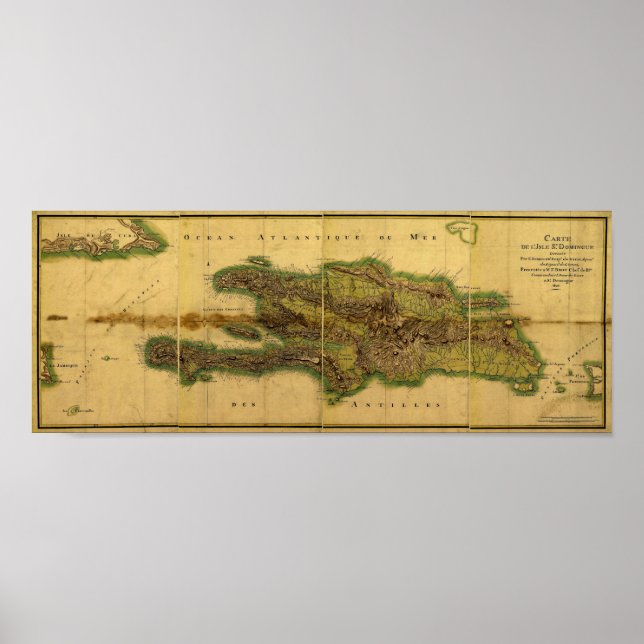 Poster Carte classique 1805 Antiquaire d'Hispaniola (Devant)
